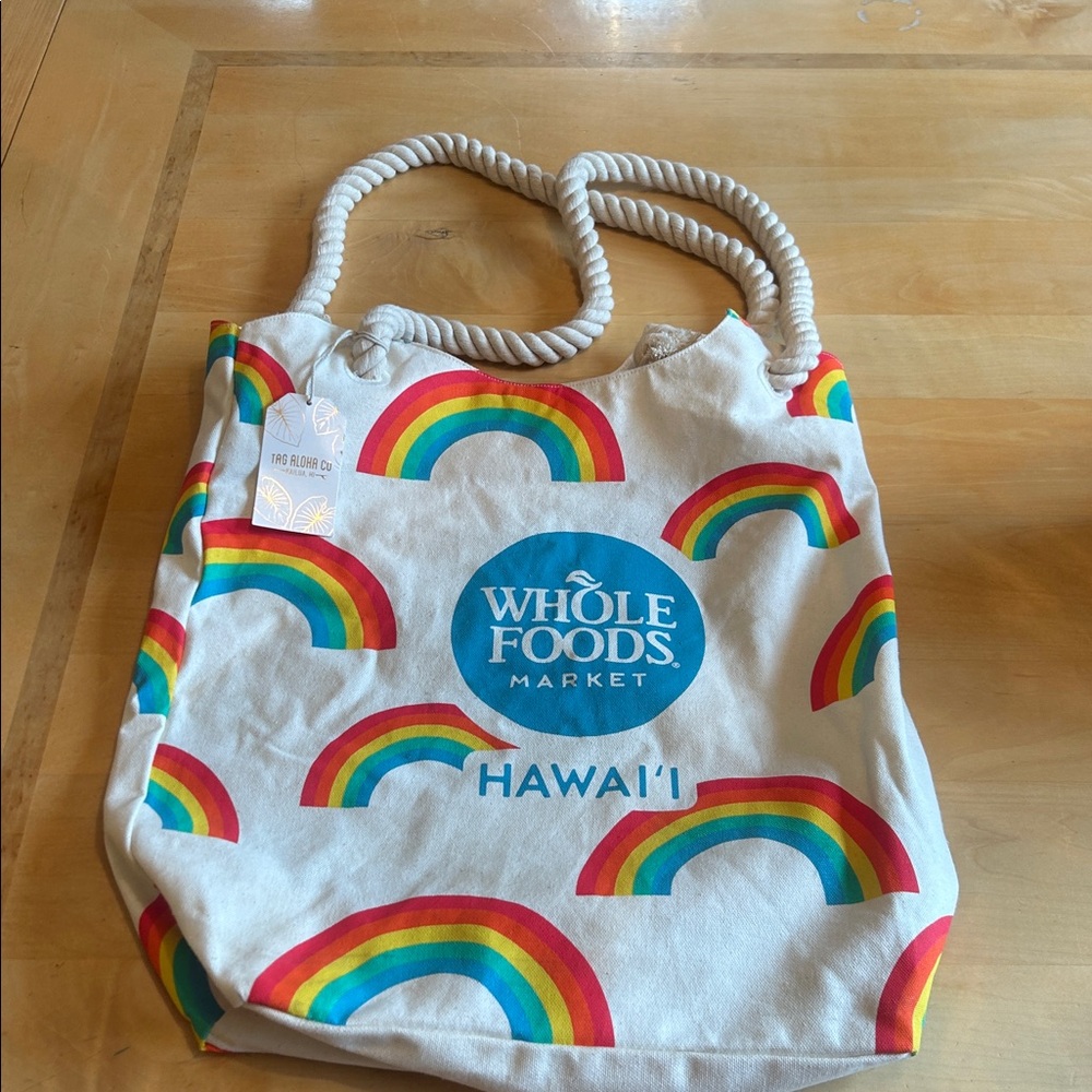 NEW Whole Foods Hawaii X Tag Aloha Rainbows Deluxe Tote